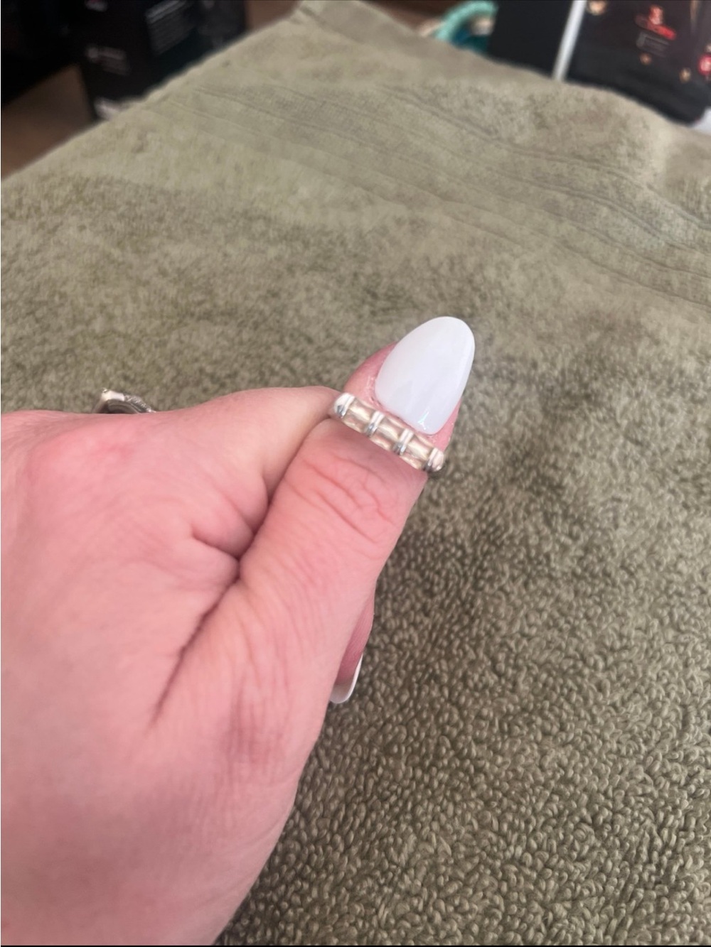Bomb party ring “elegantly enchanted” sterling silver size 8